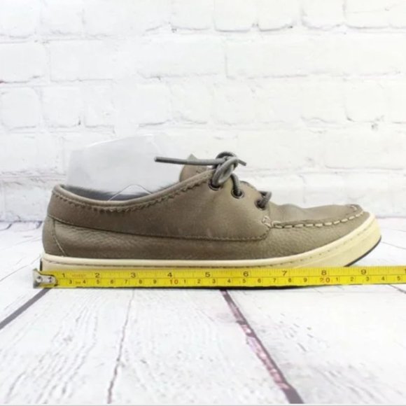 LL Bean Brown Leather Deck Dock Moccasins Loafers Boat Shoes Size 8 - Picture 8 of 9